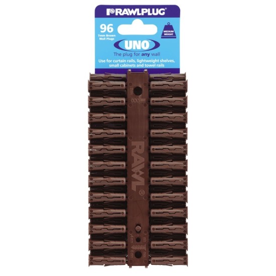 RawlPlug Uno Wall Fixings 7x30mm - Pack 96