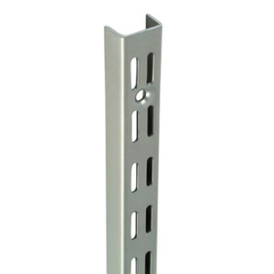 1.22m/1220mm Matt Silver Twin Slot Shelving Upright