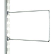Polished Chrome Flexi Book Ends 150mm x 120mm - Twin Slot Shelving Pair