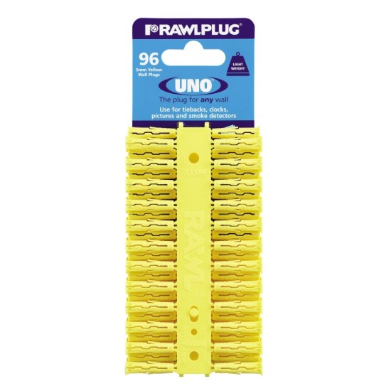 RawlPlug Uno Wall Fixings 5x25mm - Pack 96