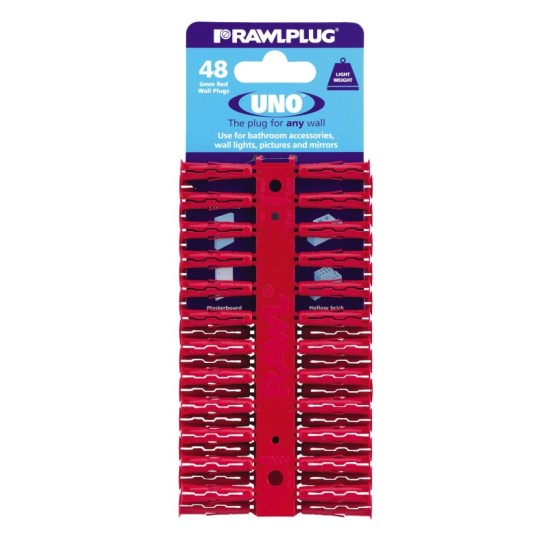 RawlPlug Uno Wall Fixings 6x28mm - Pack 48