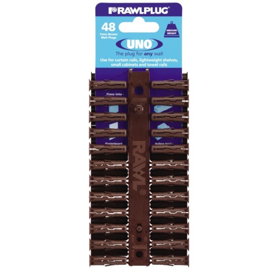 RawlPlug Uno Wall Fixings 7x30mm - Pack 48
