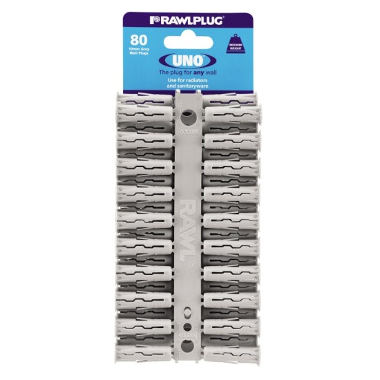 RawlPlug Uno Wall Fixings 10x36mm - Pack 80