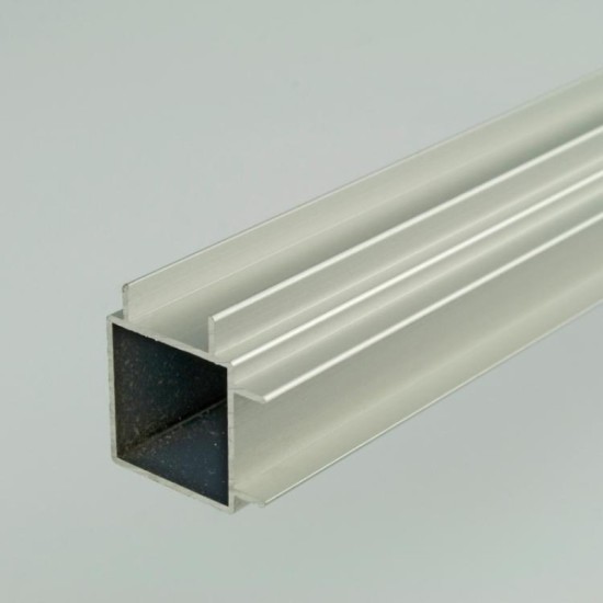 2m ProFrame Self Colour Aluminium Double Finned Square Tube - Adjacent Face